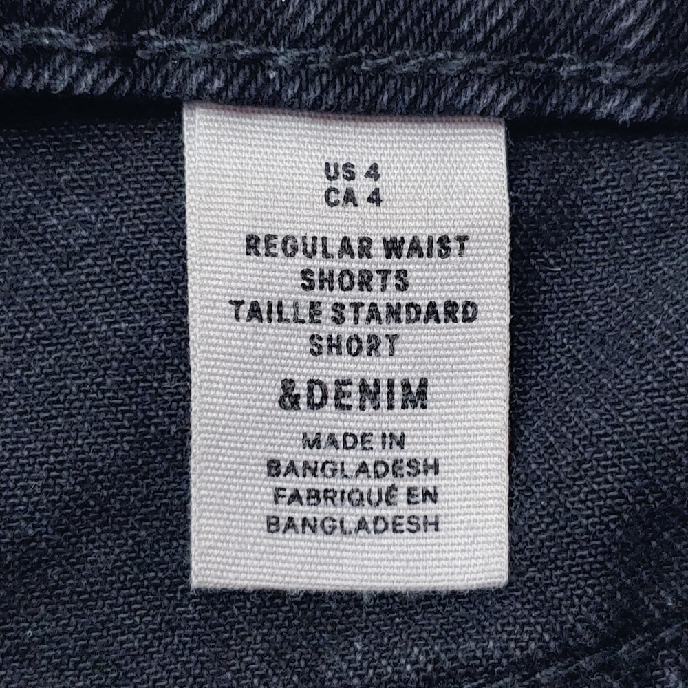 H&M Black Mid-Rise‎ Jeans Shorts SZ 4 - Picture 4 of 6